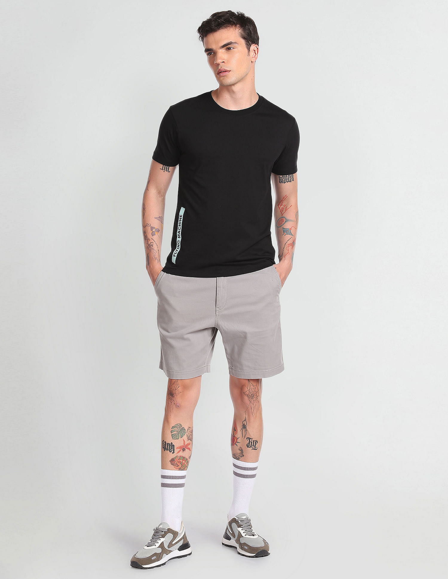 Flying Machine Slim Fit Typographic Print T-Shirt