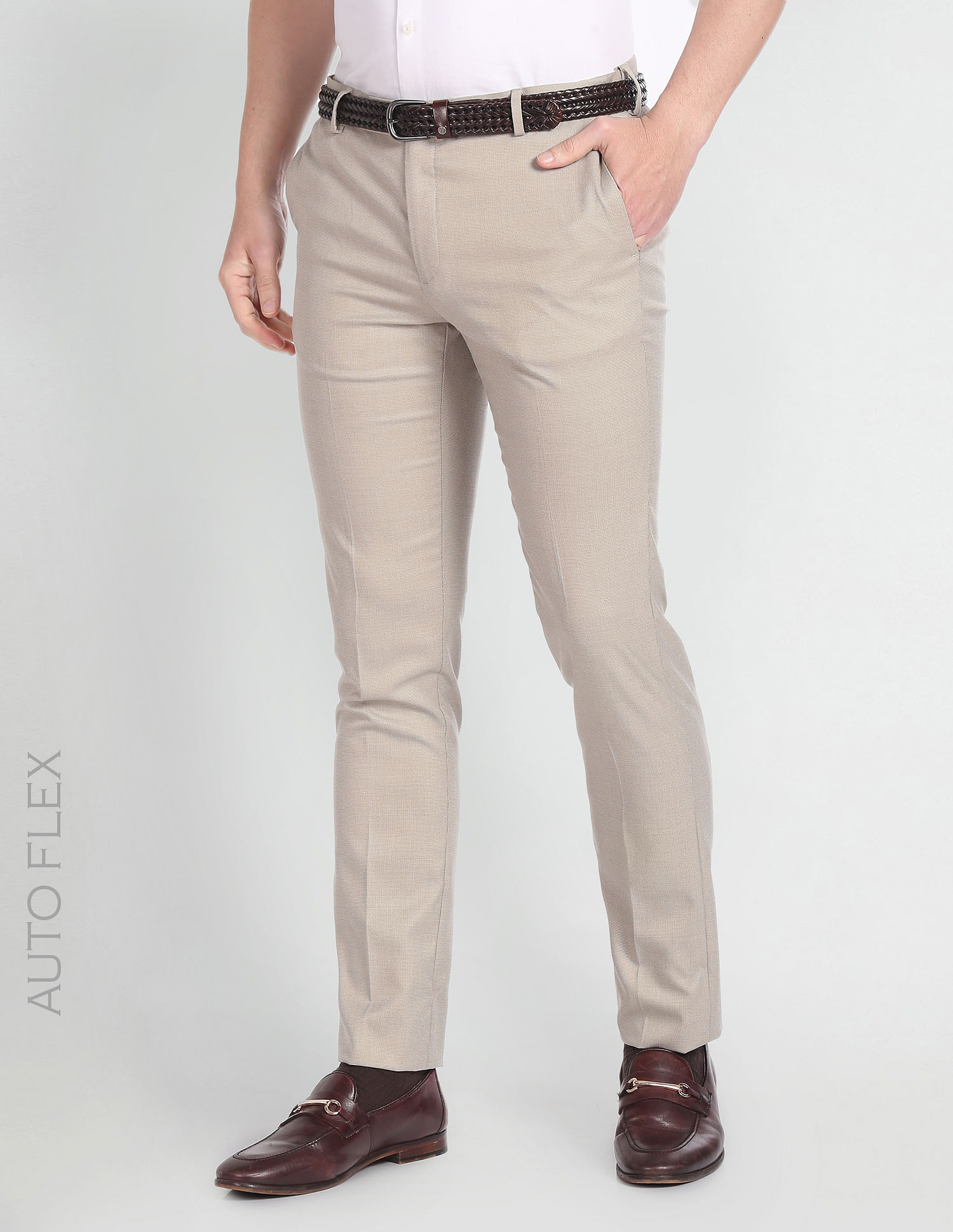 Buy Arrow Men's Super Slim Fit Autoflex Trousers (ANAFTR2302_Grey at  Amazon.in