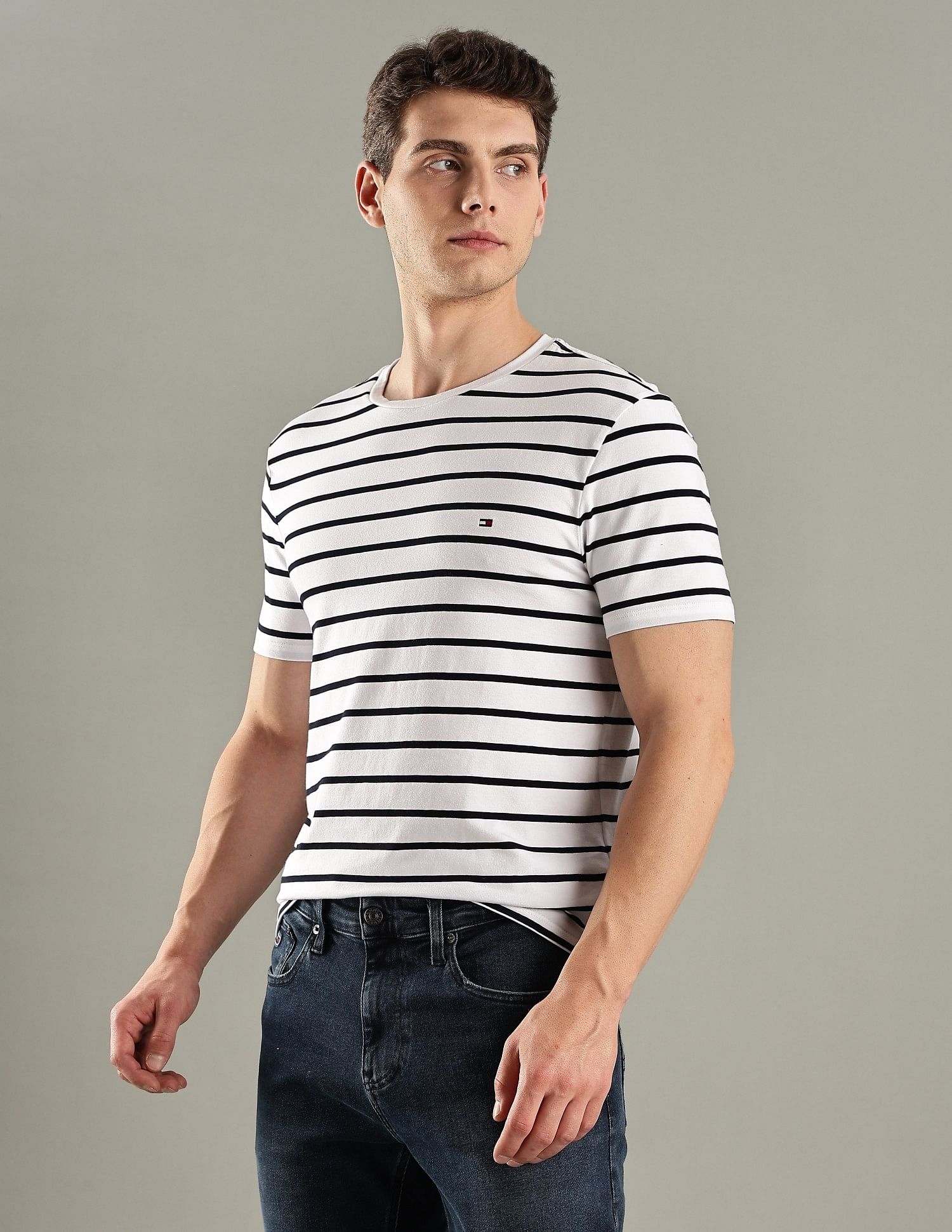 Tommy Hilfiger Striped Slim-Fit Cotton T-Shirt