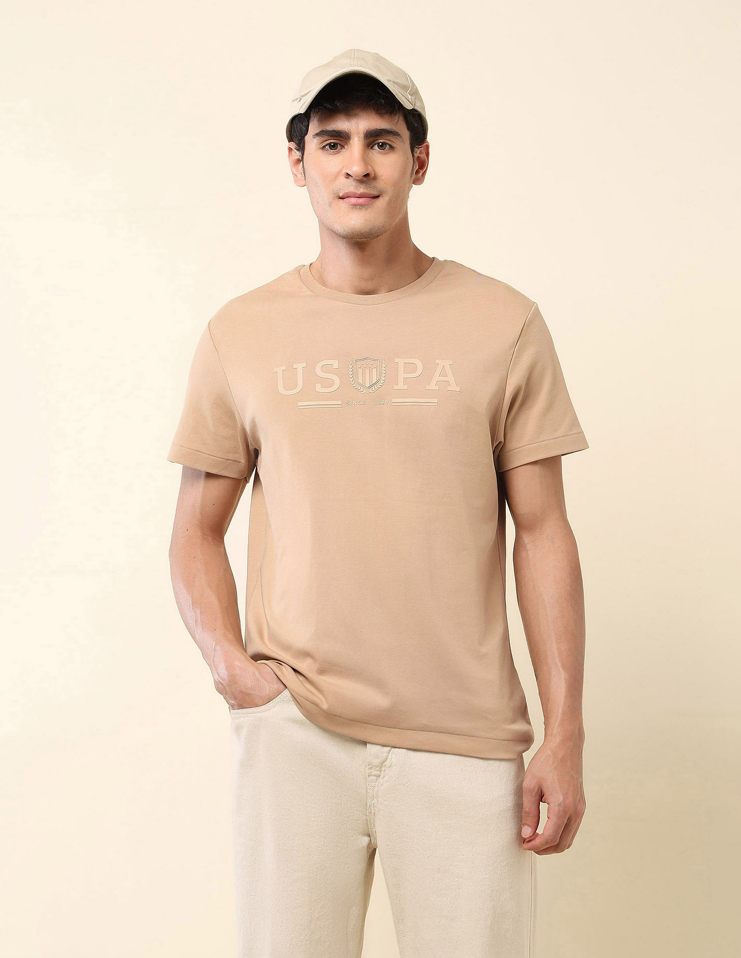 U.S. Polo Assn. Brand Embroidered Gold Cup T-Shirt