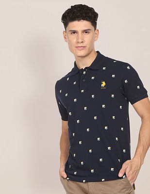 U S Polo Assn Shield Print Polo Shirt