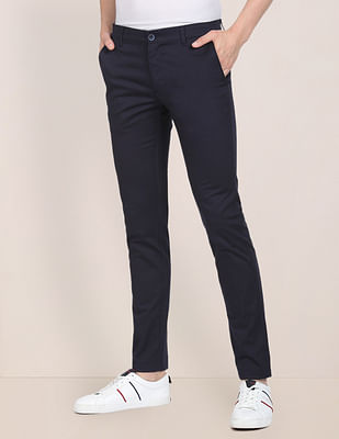 U S Polo Assn Austin Trim Fit Solid Casual Trousers