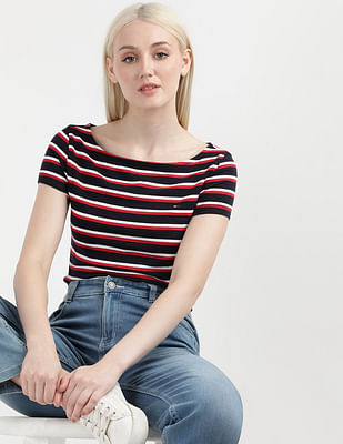 Tommy Hilfiger Boat Neck Stripe T-Shirt