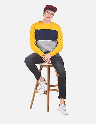 Man cut and top sew panel sweatshirt