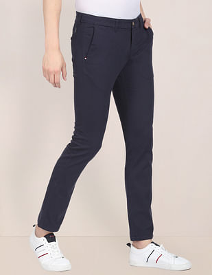 Buy Navy Blue Slim Fit Dress Pants by GentWithcom with Free Shipping