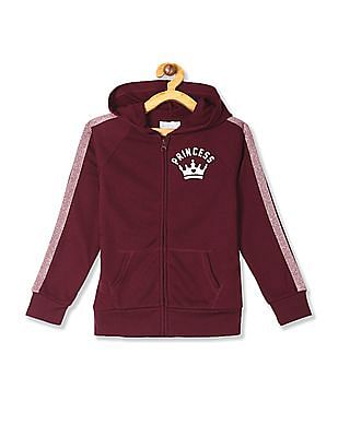 girls red zip hoodie