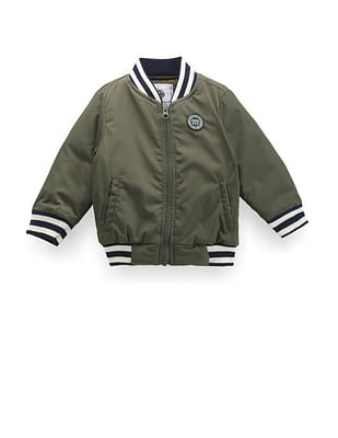 U S Polo Assn Kids Boys Striped Collar Bomber Jacket