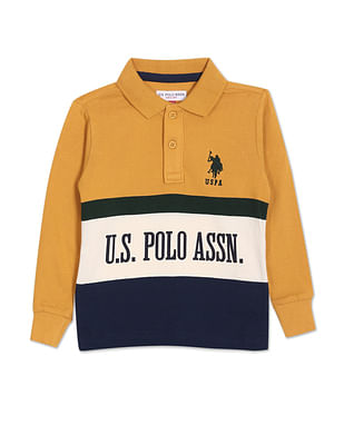 U S Polo Assn Kids Colour Block Cotton Polo Shirt