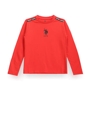 U S Polo Assn Kids Boys Solid Long Sleeve Round Neck T-Shirt