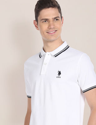 U S Polo Assn Tipped Collar Pique Polo Shirt