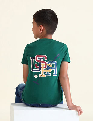 U S Polo Assn Kids Boys Brand Printed Regular Fit T-Shirt