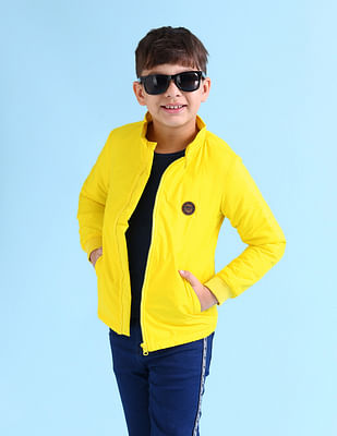 U S Polo Assn Kids Appliqued Logo Stand Collar Jacket