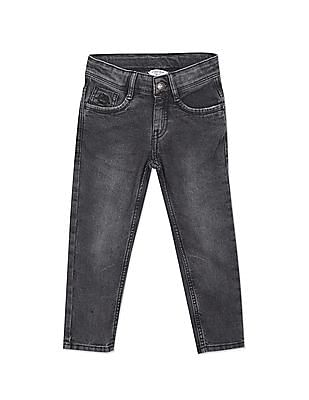 U S Polo Assn Kids Boys Black Slim Fit Stone Wash Jeans