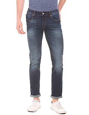 low rise tapered jeans