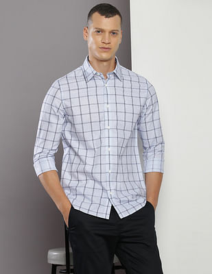 Calvin Klein Jeans Windowpane Check Dobby Slim Shirt