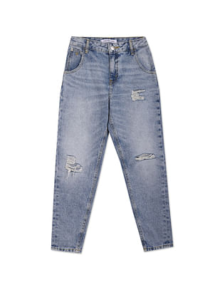 DONDUP KIDS light-wash flared jeans Blau, SS24 Fashion Trend: Underwear as  Outerwear