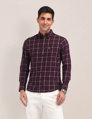 U S Polo Assn Windowpane Checked Tailored Fit Shirt