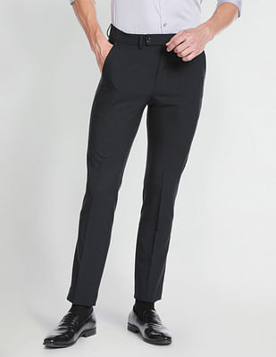 Arrow Newyork Micro Check Polyester Formal Trousers