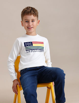 U S Polo Assn Kids Boys Printed Regular Fit Sweater