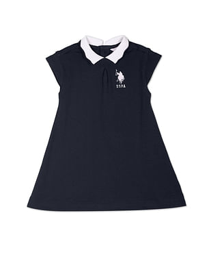 U S Polo Assn Kids Cap Sleeve Solid Polo Dress