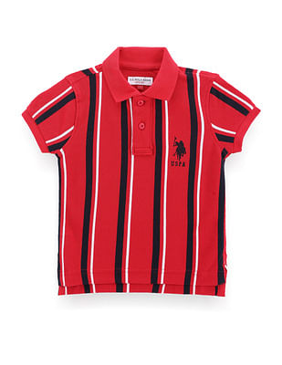 U S Polo Assn Kids Boys Vertical Stripe Polo Shirt