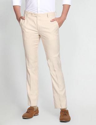 Arrow Tailored Regular Fit Heathered Formal Trousers