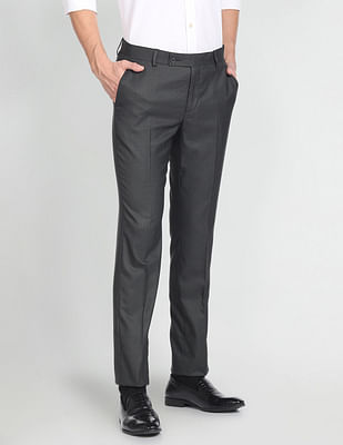 Arrow Solid Dobby Formal Trousers