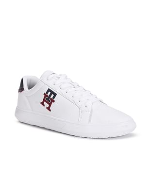 Tommy Hilfiger core corporate canvas sneakers in blue