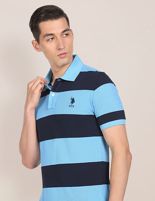 U S Polo Assn Pique Striped Polo Shirt