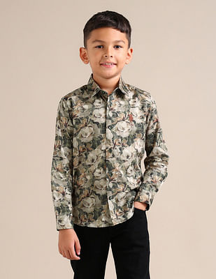 U S Polo Assn Kids Boys Regular Fit Floral Boys Shirt