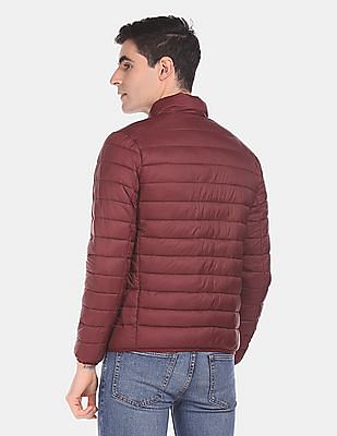 mens burgundy puffer jacket