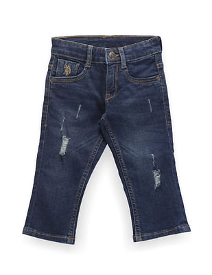 U S Polo Assn Kids Boys Lightly Distressed Slim Jeans