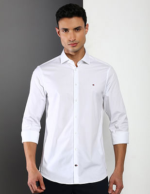 Tommy Hilfiger Flex Poplin Solid Casual Shirt