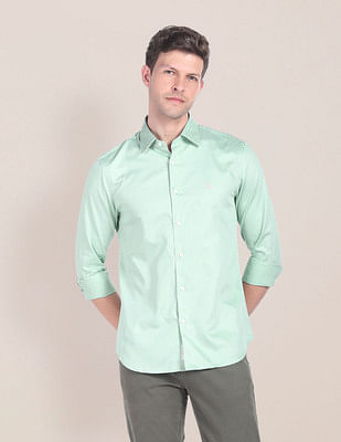 U S Polo Assn Cutaway Collar Self Design Shirt