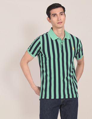 U S Polo Assn Pique Striped Polo Shirt