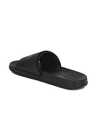 Buy Calvin Klein Men Black Brand Print Slides NNNOW