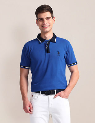 U S Polo Assn Contrast Collar Slim Polo Shirt