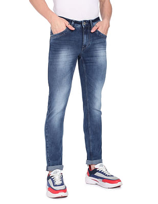 Flying Machine Mid Rise Clean Look Stone Wash Jeans