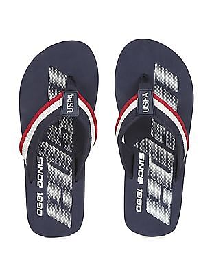 U S Polo Assn Men V-Strap Solid Flip Flops