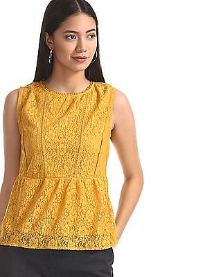 yellow sleeveless top