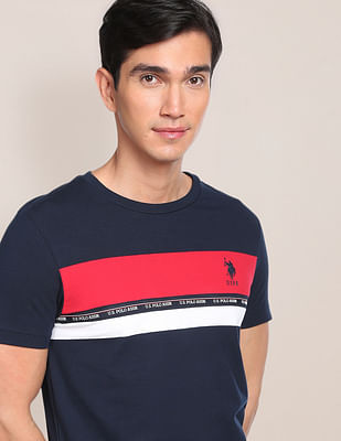 U S Polo Assn Horizontal Stripe Crew Neck T-Shirt