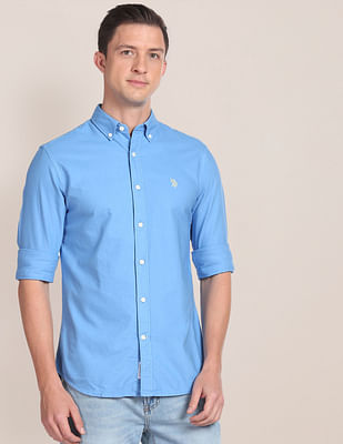 U S Polo Assn Solid Cotton Tailored Shirt