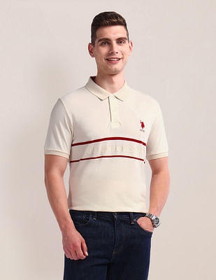 U S Polo Assn Horizontal Stripe Pique polo Shirt