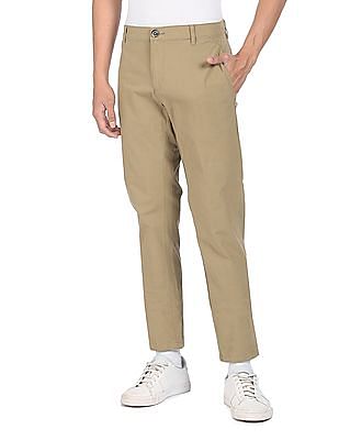 BASICS Casual Trousers  Buy BASICS Skinny Fit Falcon Brown Corduroy  Stretch Trousers Online  Nykaa Fashion