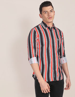 U S Polo Assn Tailored Regular Fit Striped Casual Shirt