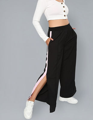 Buy Women Black Regular Fit Solid Casual Trousers Online - 739089 | Allen  Solly
