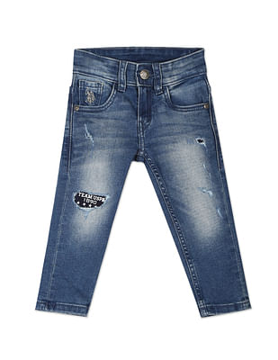 U S Polo Assn Kids Distressed Stone Wash Jeans