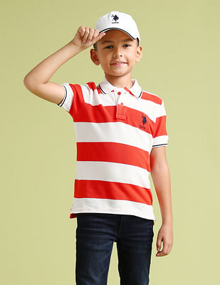 U S Polo Assn Kids Boys Vertical Striped Polo Shirt