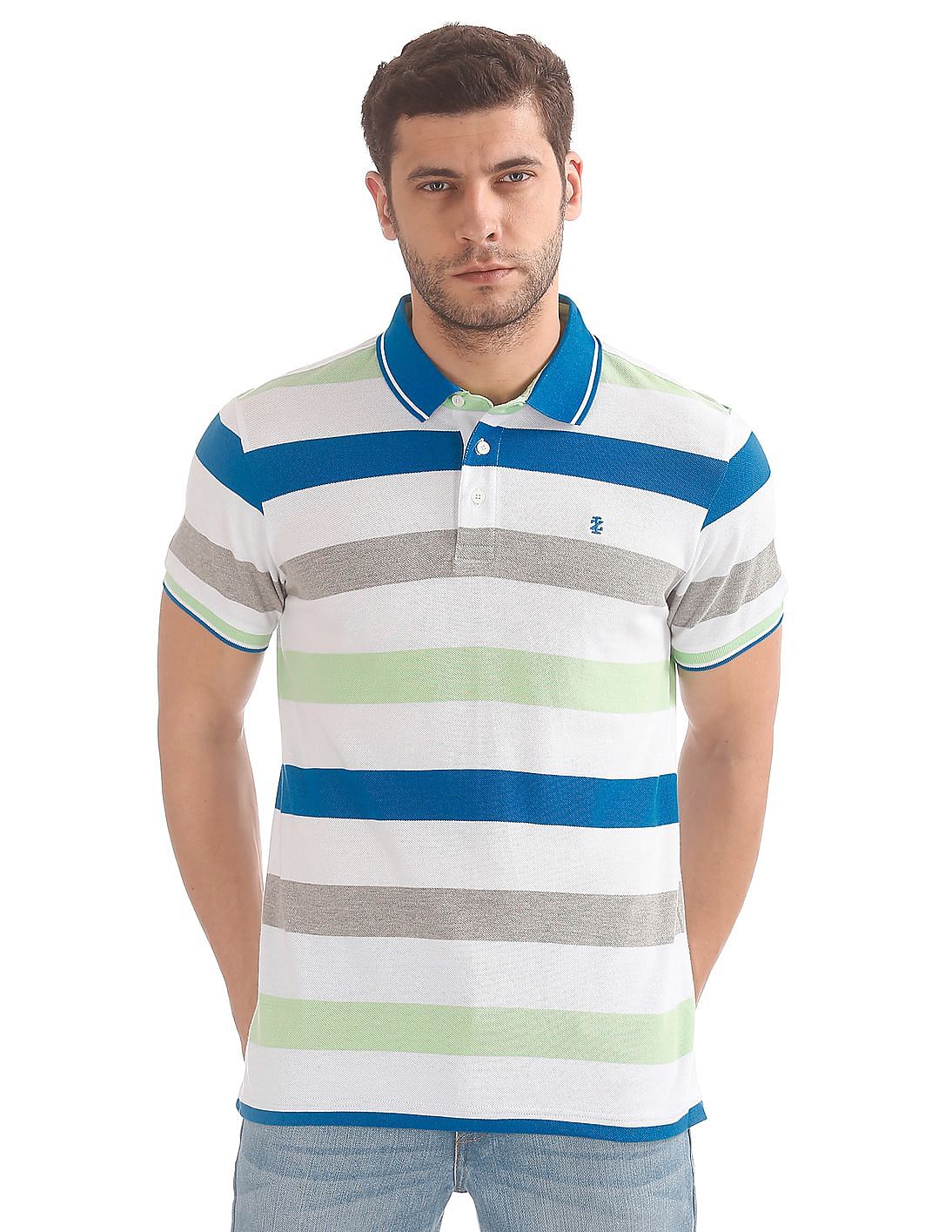 Buy Izod Men Striped Slim Fit Polo Shirt - NNNOW.com