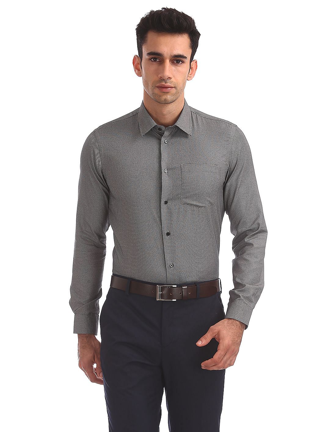 Buy Men Slim Fit Patterned Weave Shirt online at NNNOW.com